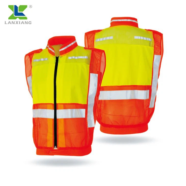 High Visibility Reflective Safety Waistcoat with Stand Collar