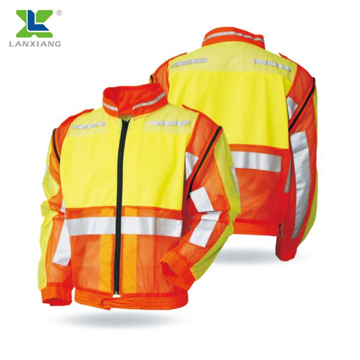 High Visibility Reflective Safety Waistcoat with Detachable Sleeves