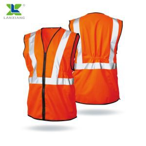 High Visibility Ealstic Waist Reflective Safety Vest with Zip Closure