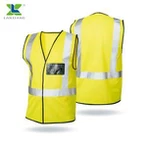 Factory Knitting Fabric Reflective Safety Vest with PVC ID Pocket