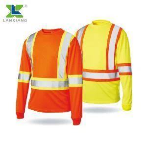 Class 3 Long Sleeve Reflective T Shirt with Two Tone Tape