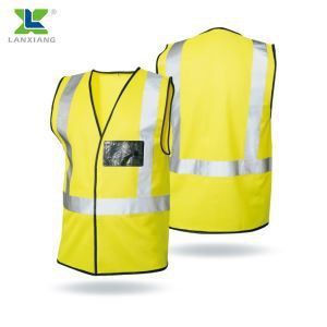 High Visibility Reflective Safety Vest with PVC Pocket